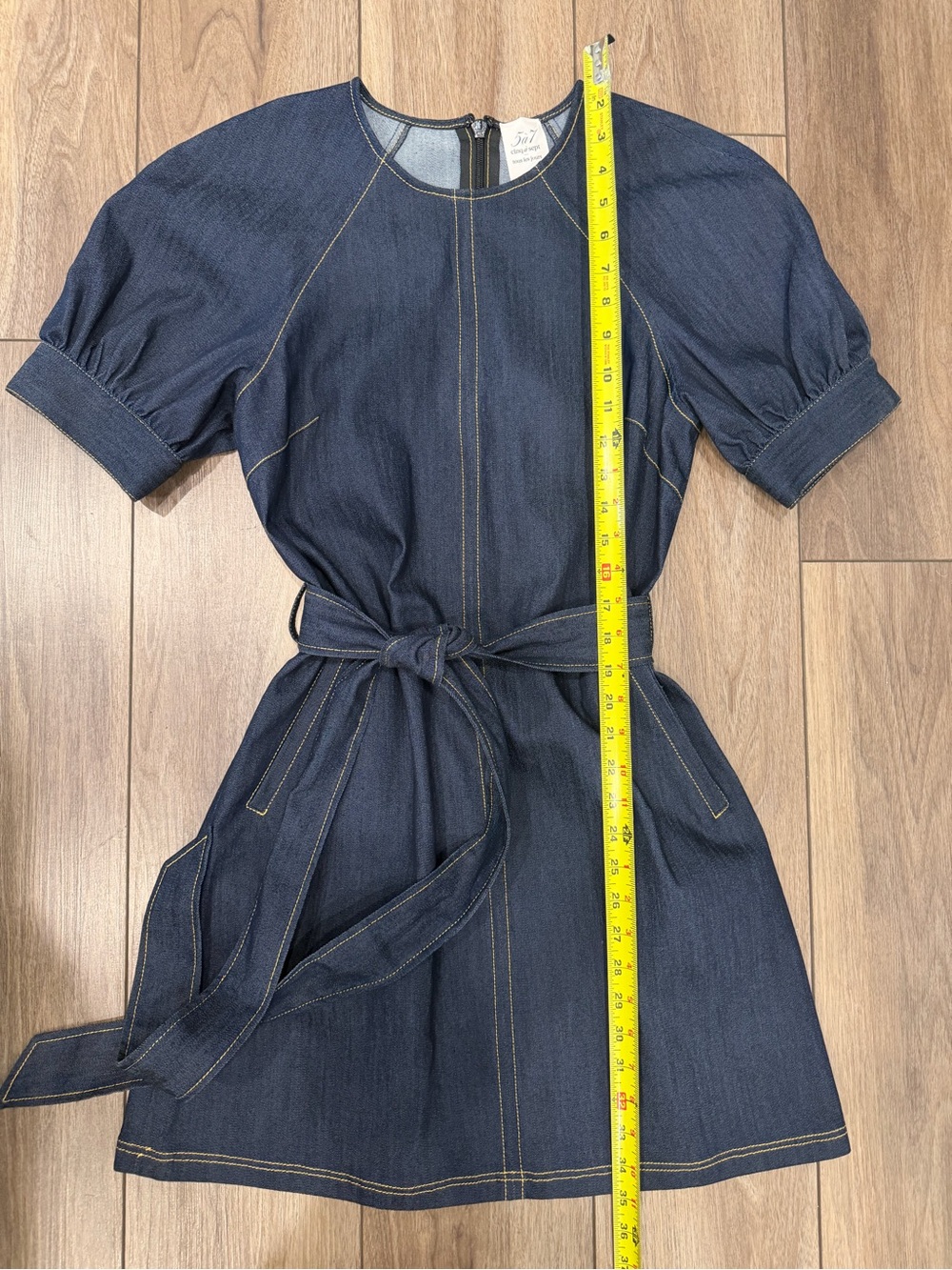 cinq a sept Navy Blue Denim Mini Dress with Belt - Picture 8 of 14